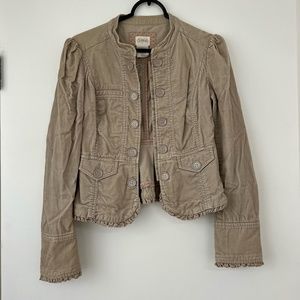 Anthropologie Idra | Corduroy Powder Pink Tan Jacket Size 2